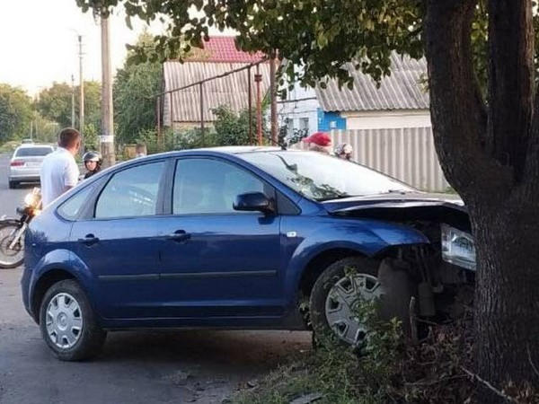 В Покровске после столкновения двух автомобилей один из них врезался в дерево