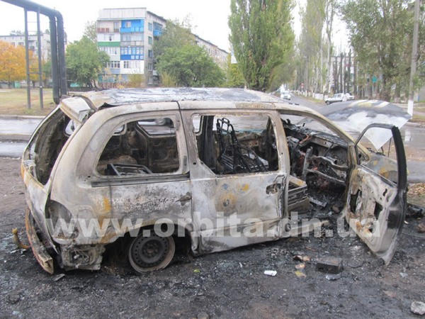В Димитрове сгорел военный автомобиль