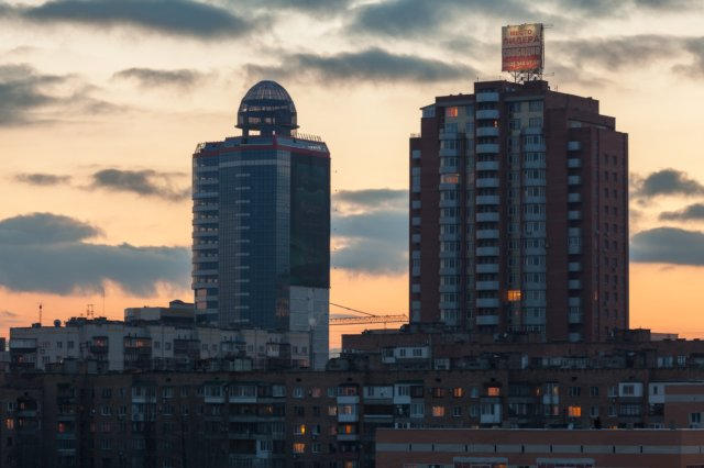 Вечерние красоты Донецка с высоты птичьего полета (фото)