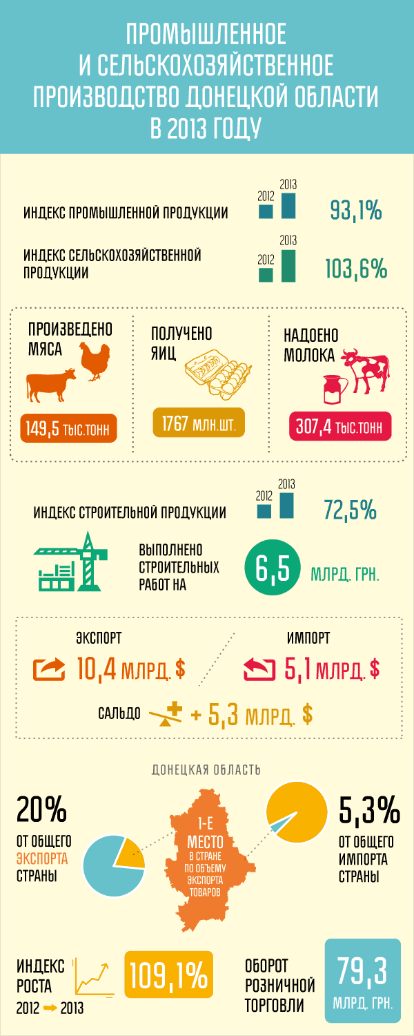 Каковы успехи промышленности Донецкой области в 2013 году (инфографика)