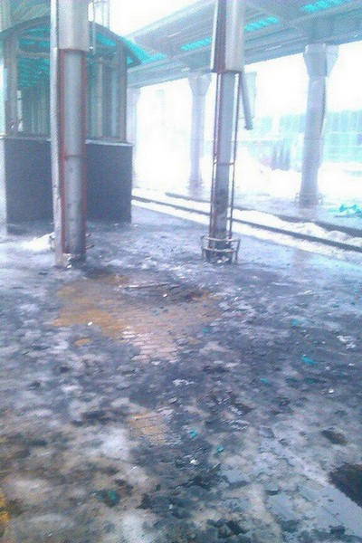 Как выглядит новый железнодорожный вокзал Донецка после артобстрелов (фото)
