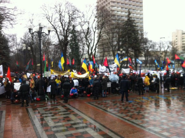 Шахтеры протестуют перед Верховной Радой