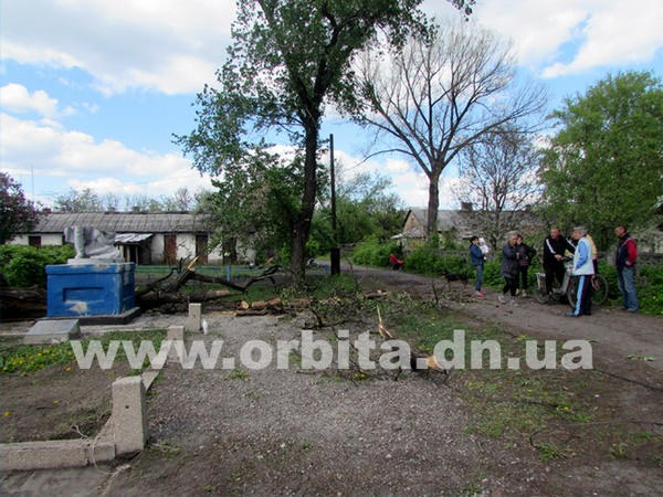 Пьяный житель Красноармейска, пытаясь спилить дерево, разрушил памятник и оборвал линии электропередачи (фото)
