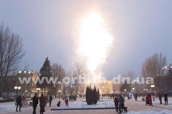 В Покровске торжественно зажгли городскую новогоднюю елку