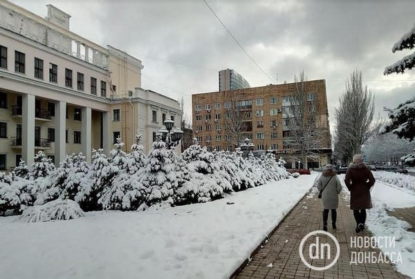 Как выглядит заснеженный Донецк