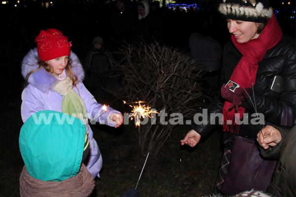 В Покровске зажгли главную новогоднюю елку