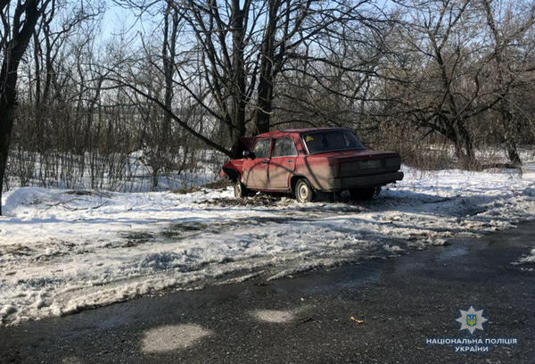 В Покровском районе автомобиль врезался в дерево: пострадали два человека