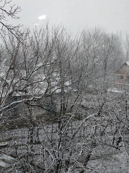 Оккупированный Донецк накрыл обильный снегопад
