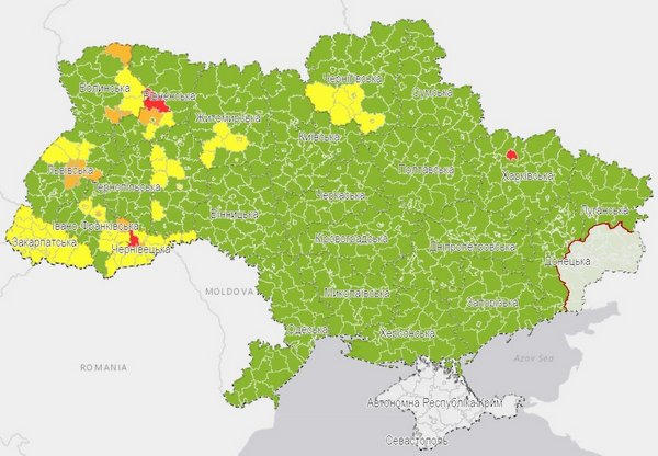 Донецкая область пока что остается в «зеленой зоне» карантина