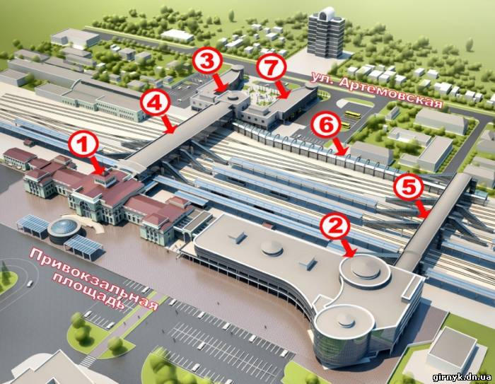 Донецкая железная дорога опубликовала схему нового вокзального комплекса (фото)