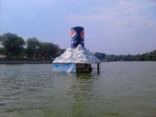 В парке Щербакова вместо легендарного фонтана установили огромную банку «Пепси» (фото)