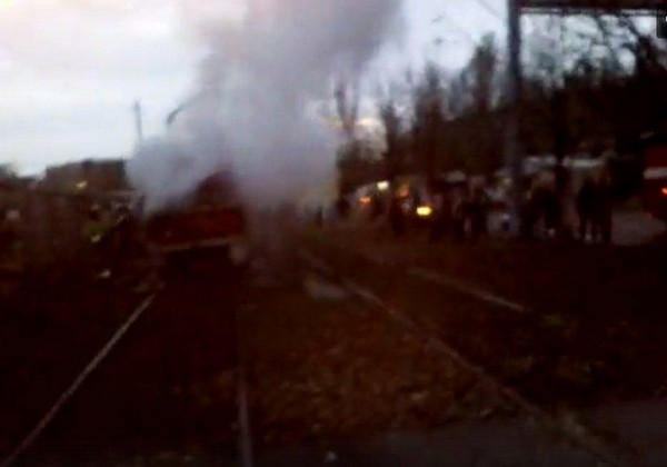 В Донецке сгорел дотла трамвай