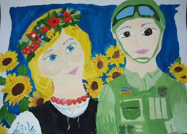В Горняке дети нарисовали рисунки для украинских военных