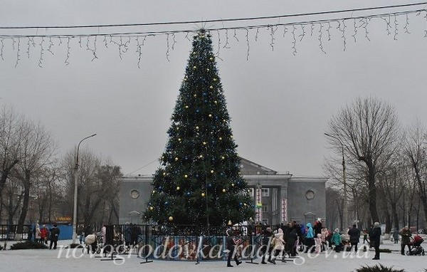 В Новогродовке торжественно открыли главную новогоднюю елку