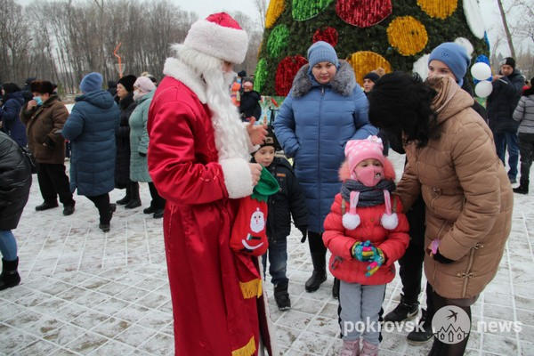 В Покровске торжественно открыли главную новогоднюю елку